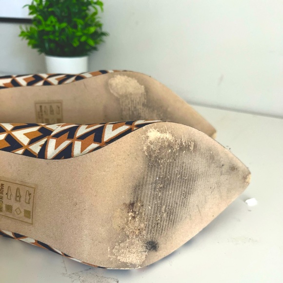 Madison Heels Ladies Size 9.5 Brown & Navy Blue Ankle Strap High Heels - Picture 7 of 9